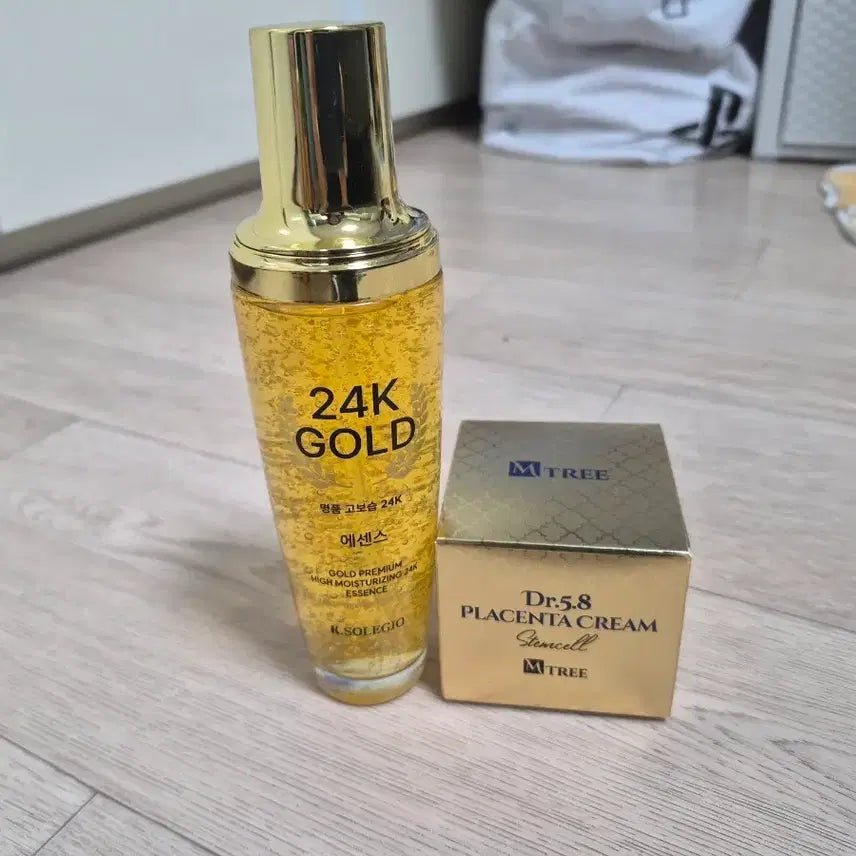 [BUNJANG] R.SOLEGIO 24K Gold Essence + M.TREE Dr.5.8 Placenta Cream Set / R.SOLEGIO 24K 골드 에센스 + M.TREE Dr.5.8 플라센타 크림