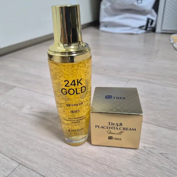 [BUNJANG] R.SOLEGIO 24K Gold Essence + M.TREE Dr.5.8 Placenta Cream Set / R.SOLEGIO 24K 골드 에센스 + M.TREE Dr.5.8 플라센타 크림