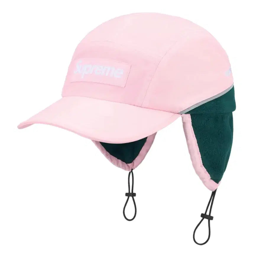 [BUNJANG] Supreme Box Logo Earflap Camp Cap Pink / 슈프림 박스로고 캠프캡 이어플랩 핑크