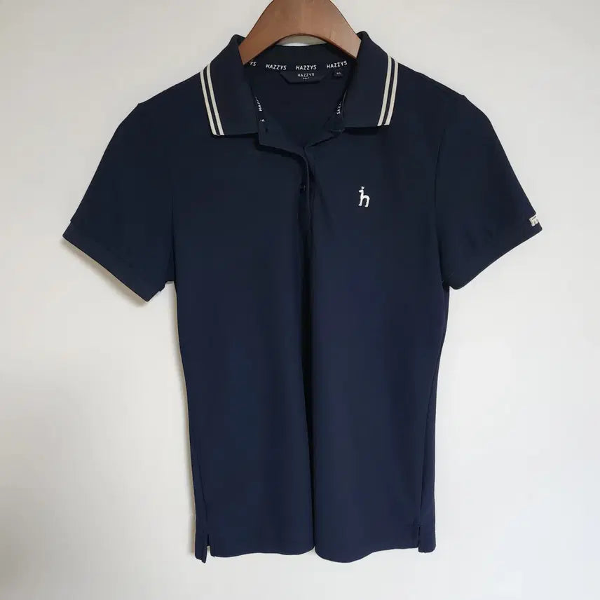 [BUNJANG] Hazzys Navy Women's Short Sleeve Polo T-Shirt / 헤지스 네이비 여성 반팔 카라티 로고 여자 PK 티셔츠 G320