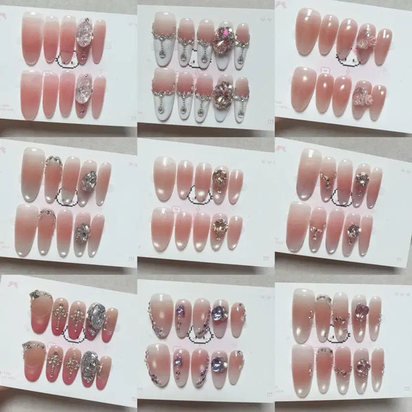[BUNJANG] Swarovski High-Quality Magnetic Gel Handmade Nail Tips / 스와로브스키 고퀄리티 자석젤 수제네일팁