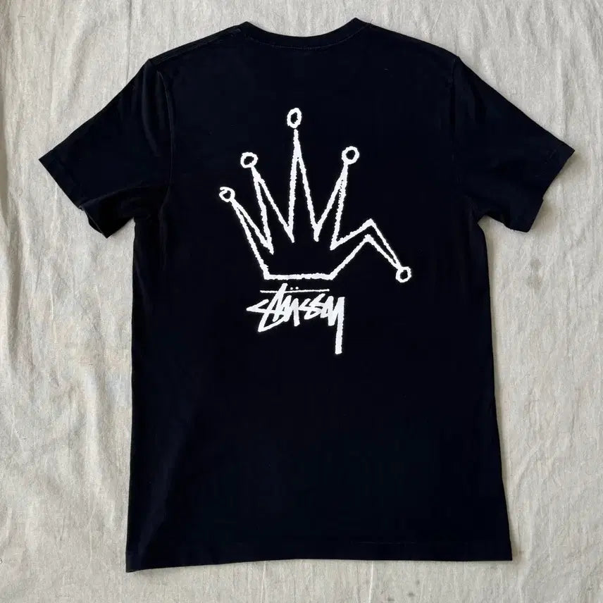[BUNJANG] Stussy Old Crown Black T-Shirt Size M / 스투시 올드 크라운 블랙 반팔 M