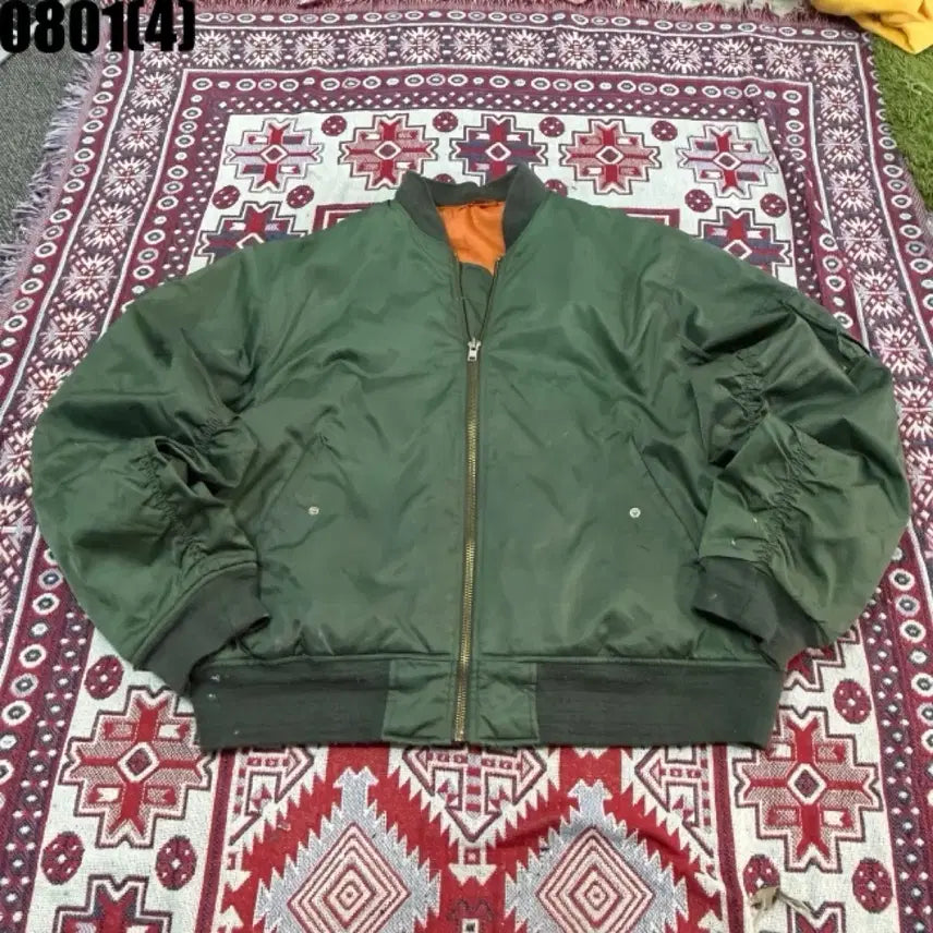 [BUNJANG] 0801 Reversible Flight Jumper (Dark Green) / 항공 점퍼 짙은 녹색 0801