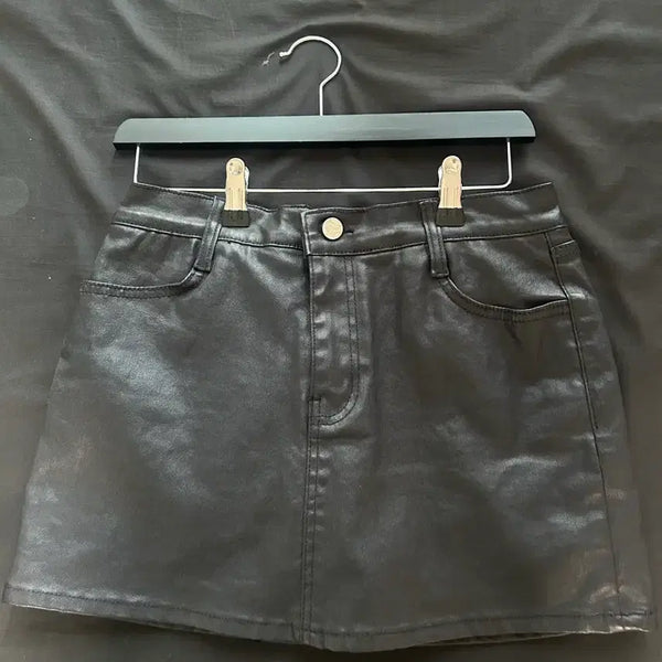 [BUNJANG] as'on Moss Leather Skirt / as'on 애즈온 모스 레더 스커트