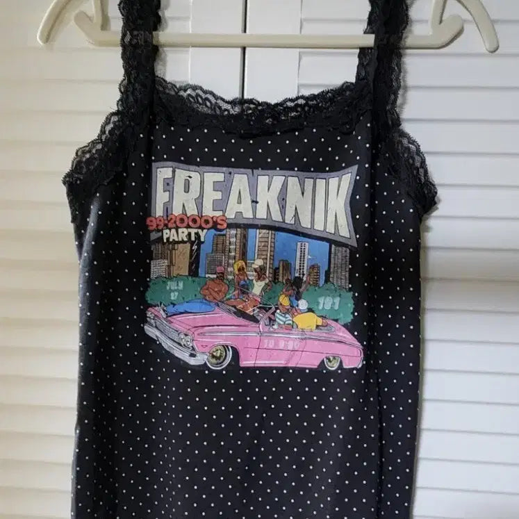 [BUNJANG] Freaknic Dot Lace Camisole / (새상품)프릭닉 도트 레이스 끈나시