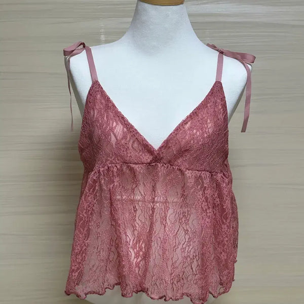 [BUNJANG] Lace Bralette with Adjustable Straps / 어깨끈 여리핏 레이스 뷔스티에