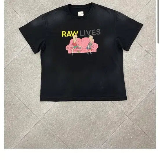 [BUNJANG] Lost Town Supply RAW LIVE T-Shirt Black / 로스트타운 서플라이 RAW LIVE 반팔티