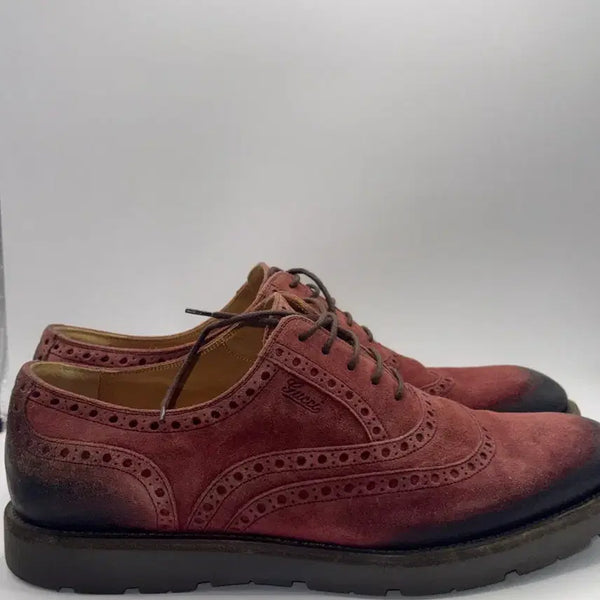 [BUNJANG] Gucci Suede Burgundy Loafers Size 9 / [완전 깨끗] 구찌 스웨이드 버건디 구두 9