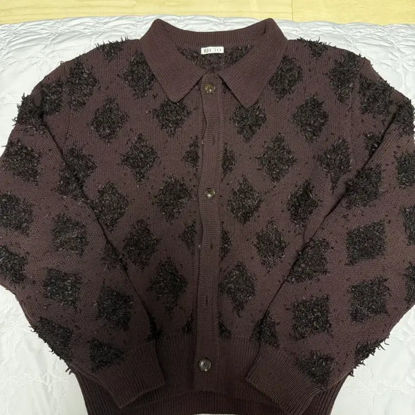 [BUNJANG] Recto Jacquard Knit Cardigan S / 렉토 자카드 니트 가디건S