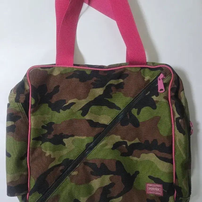 [BUNJANG] Porter Limited Edition Pink Line Camo Bag / 포터 한정판 핑크라인 카모