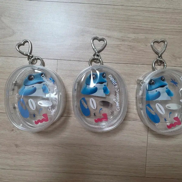 [BUNJANG] Jinro Toad Dukkupsanghwe Cell Fusion C Collaboration Mini Transparent Pouch with Keyring / (새상품) 진로 두꺼비 두껍상회 굿즈 셀퓨전씨 콜라보 미니 투명 지갑 파우치 키링