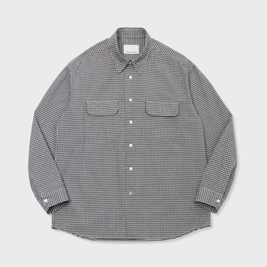 [BUNJANG] Atelier Del Dio Seersucker Gingham Check Shirt Grey M / 아뜰리에델디오 시어서커 깅엄 체크 셔츠 그레이, M