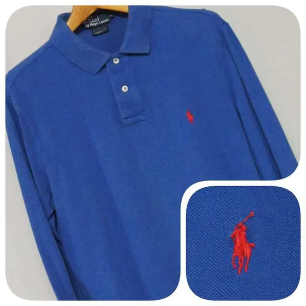 [BUNJANG] Polo Ralph Lauren Blue Casual Pique T-Shirt Men's 100 / 폴로랄프로렌 블루 캐주얼 PK티셔츠 남성100