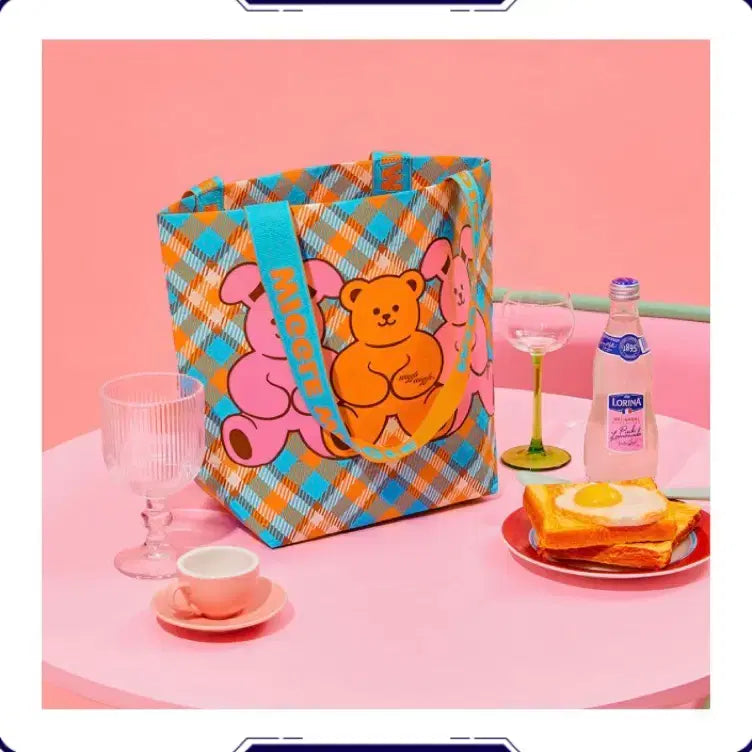 [BUNJANG] Wiggle Wiggle Tapolin Bag Eco Bag Reusable Shopper Bag (S) Bear & Bunny / 세상품)위글위글 타포린백 에코백 리유저블 쇼퍼백(s) bear&bunny