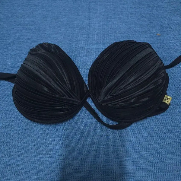 [BUNJANG] Black Shirred Bikini Top / 블랙 셔링 비키니 탑