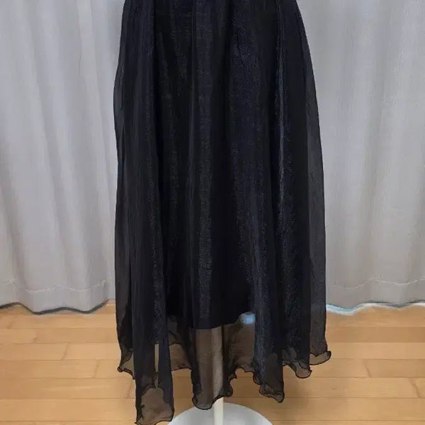 [BUNJANG] Black See-through Flare Maxi Skirt / 새상품 플레어 스커트 블랙