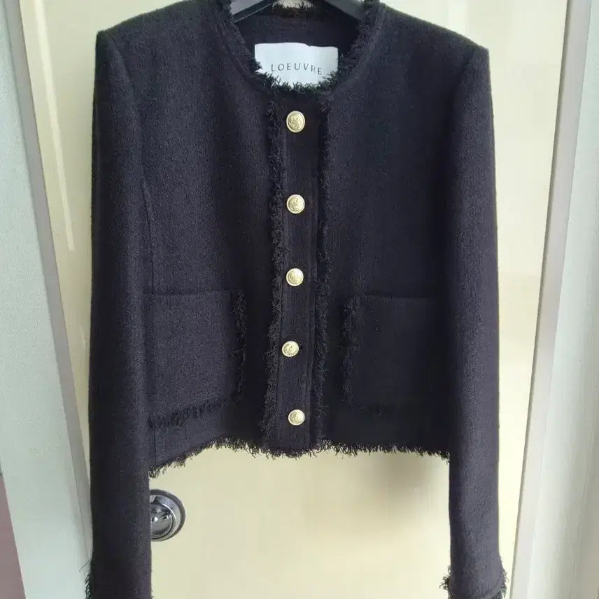 [BUNJANG] L'OBJET Trouvé Fringe Collarless Tweed Jacket Size 2 / 루에브르 프린지 칼라리스 트위드 자켓 2사이즈