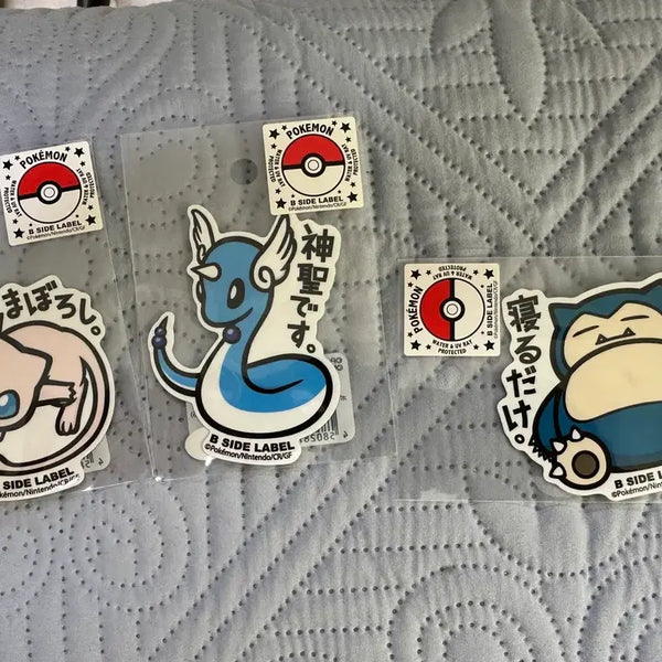 [BUNJANG] B Side Label Pokémon Sticker Set (Mew, Snorlax, Dragonair) / 비사이드라벨 B Side Label 포켓몬 스티커 (뮤, 잠만보, 신뇽)