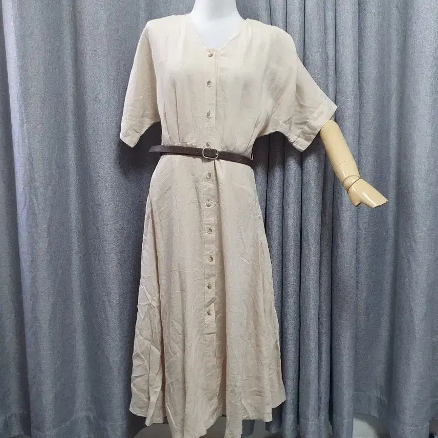 [BUNJANG] Linen Belt Set Maxi Dress / 린넨 벨트셋 맥시 원피스