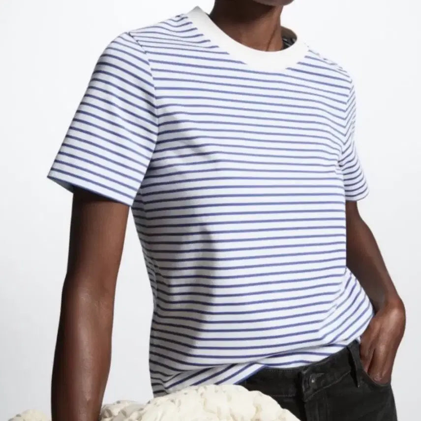 [BUNJANG] COS Striped T-Shirt (Purple) / 코스 스트라이프 티셔츠 (퍼플)