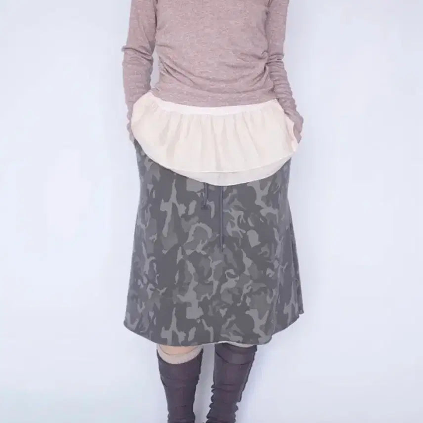 [BUNJANG] Vintage Camo Bending Skirt / 빈티지 카모 밴딩 스커트