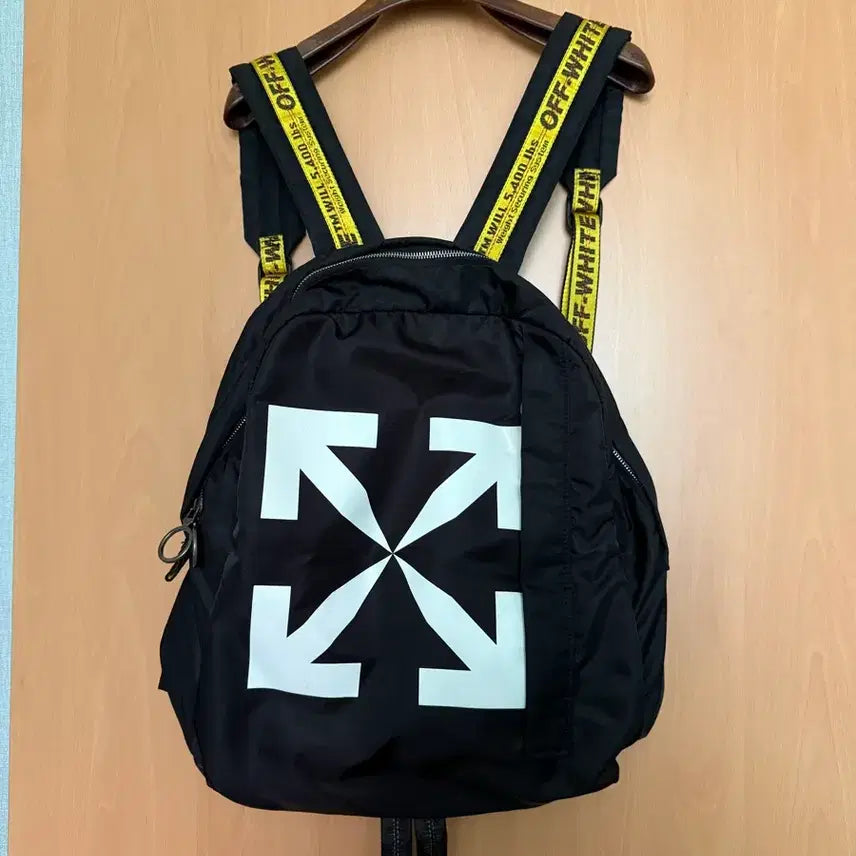 [BUNJANG] Off-White Yellow Easy Nylon Backpack Black / 오프화이트 백팩 블랙