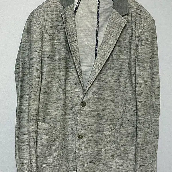 [BUNJANG] FANTOM Men's Linen Blend Colorblock Collar Casual Summer Jacket L (100) / FANTOM 팬텀 남자 린넨 혼방 배색 카라 캐주얼 여름자켓 L 100