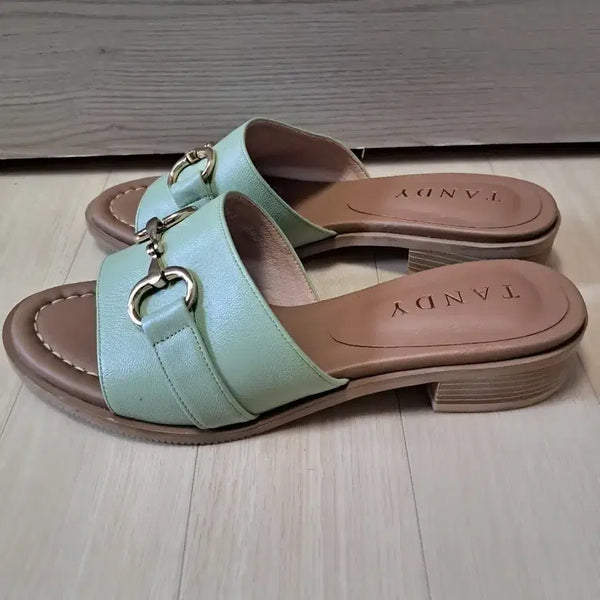 [BUNJANG] Tandy Mint Silver-Decorated Summer Sandals / 탠디 민트색 은장식 여름 샌들 슬리퍼. 사이즈 240