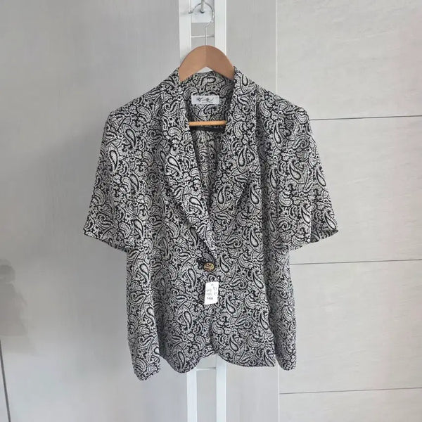 [BUNJANG] Jung Yoon Designer Retro Paisley Short-Sleeve Jacket / 정윤디자이너 레트로 페이즐리 반팔 자켓