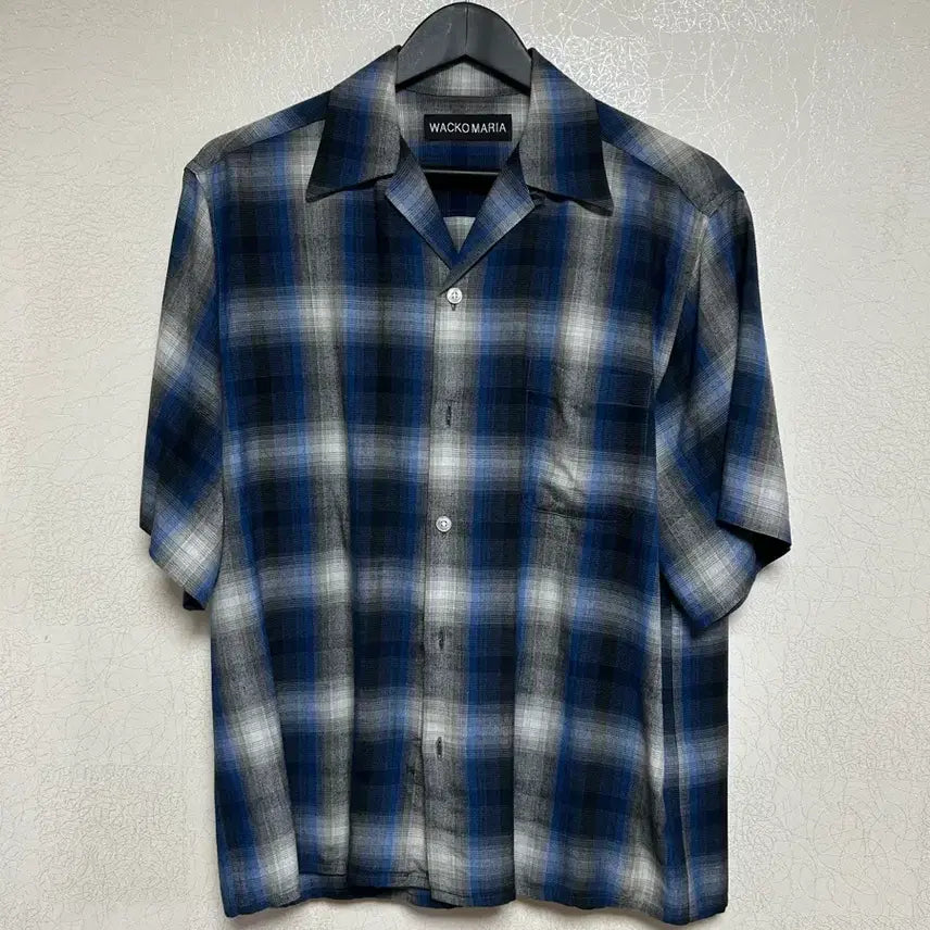 [BUNJANG] Wackomaria Ombre Short Sleeve Shirt Blue / [S] 와코마리아 옴브레 반팔 셔츠 블루