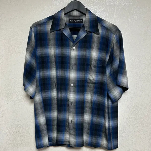 [BUNJANG] Wackomaria Ombre Short Sleeve Shirt Blue / [S] 와코마리아 옴브레 반팔 셔츠 블루