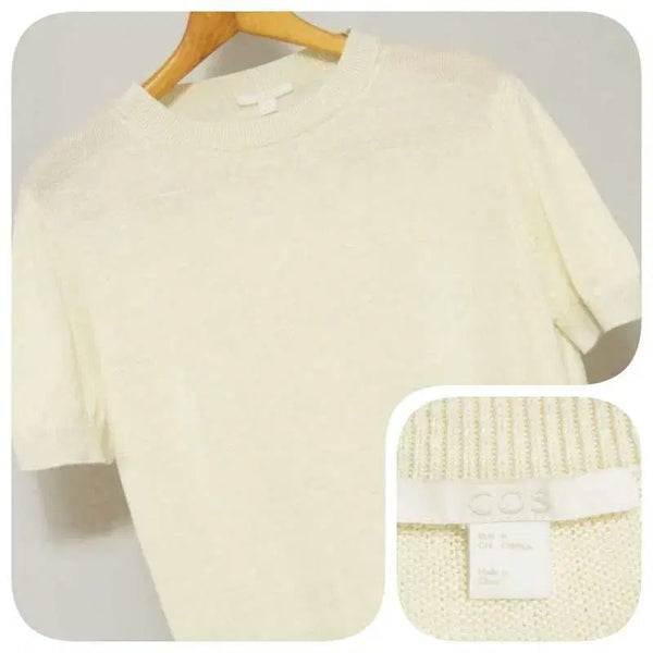 [BUNJANG] COS Women's Ivory Round Neck Short Sleeve T-Shirt M / COS 코스 아이보리 반팔 라운드 티셔츠 여성M