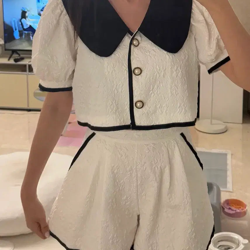 [BUNJANG] Colorblock Two-Piece Set / 배색 투피스 세트