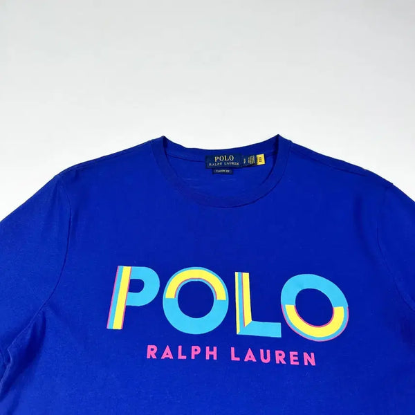 [BUNJANG] Polo Ralph Lauren Lettering Blue Short Sleeve T-Shirt / 폴로 랄프로렌 레터링 블루 반팔티셔츠 (S)