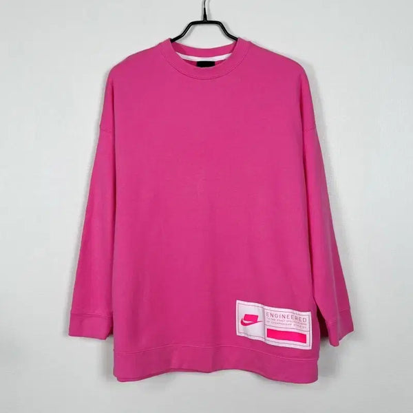 [BUNJANG] Nike Pink Crew Oversized Sweatshirt Long Sleeve T-Shirt / 나이키/핑크 크루 오버핏 맨투맨 긴팔 티 S M/라덴