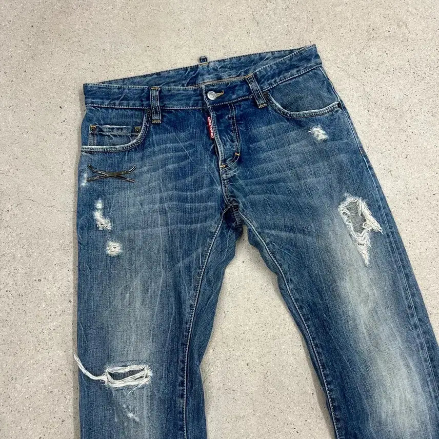 [BUNJANG] Dsquared2 10FW Selvedge Distressed Slim Jeans / 디스퀘어드2 10FW 셀비지 디스트레스드 슬림진