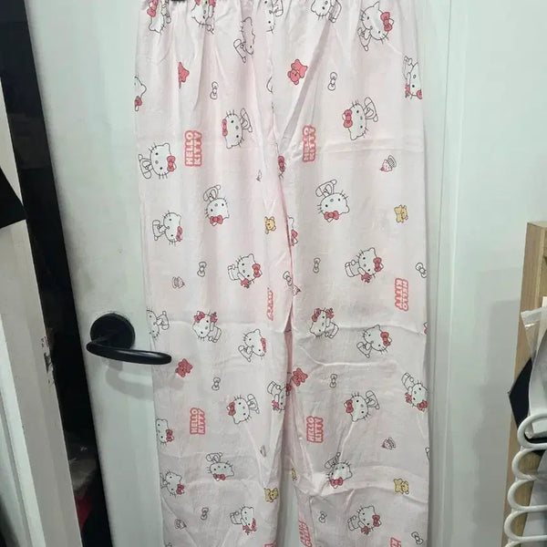 [BUNJANG] Hello Kitty Pajama Pants Pink / 헬로키티 파자마 바지 핑크