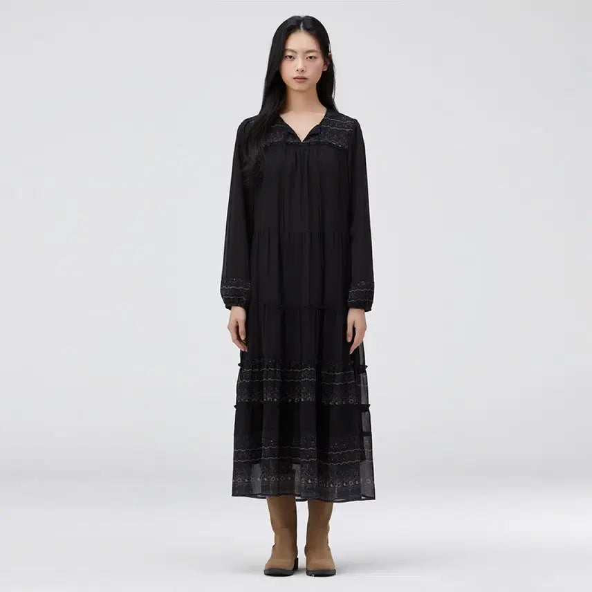 [BUNJANG] Thursday Island Flare Chiffon Dress M / 26 써스데이아일랜드 신상 플레어 쉬폰 원피스 M