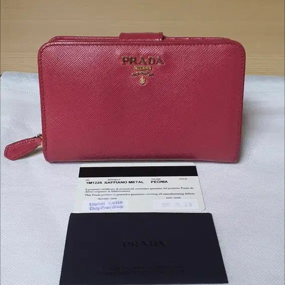[BUNJANG] Prada Saffiano Wallet Pink / 프라다 사피아노 반지갑/지갑 핑크 정품A급(보증서O)
