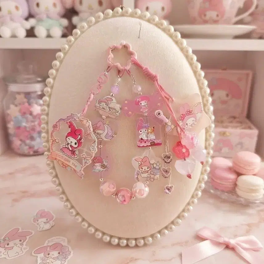 [BUNJANG] My Melody Charm and Bracelet Set / 마이멜로디 키링 / 팔찌