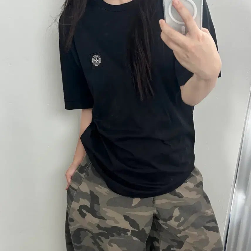 [BUNJANG] Stone Island Patch T-Shirt / 스톤아일랜드 와펜 반팔 티셔츠