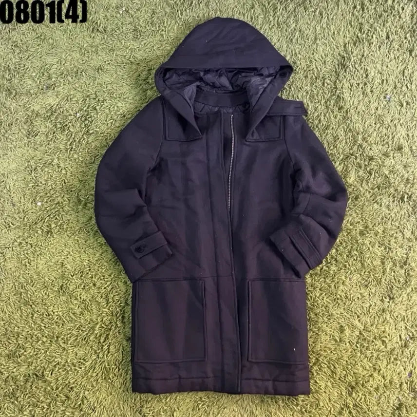 [BUNJANG] Lacoste Black Hooded Coat / 라코스테 검정색 후드 코트 0801