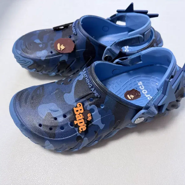 [BUNJANG] BAPE Crocs Camo Sandals Blue US 9 / 베이프 크록스 카모 샌들 블루 270 us9