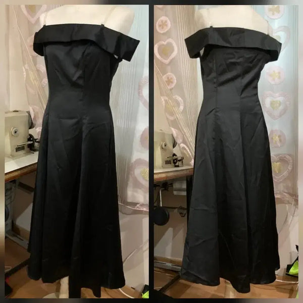 [BUNJANG] Off-Shoulder Satin Dress / 오프숄더 공단 드레스 원피스