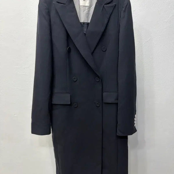 [BUNJANG] KUHO Women's Navy Mid-Season Double Blazer Coat / 정품) 구호 여성 네이비 간절기 더블 블레이저 코트 82