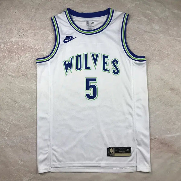 [BUNJANG] NBA Minnesota Timberwolves Anthony Edwards #5 Classic White Hot Press Jersey / NBA 농구 유니폼 팀버울브스 5호 에드워즈 클래식 화이트 핫 프레스