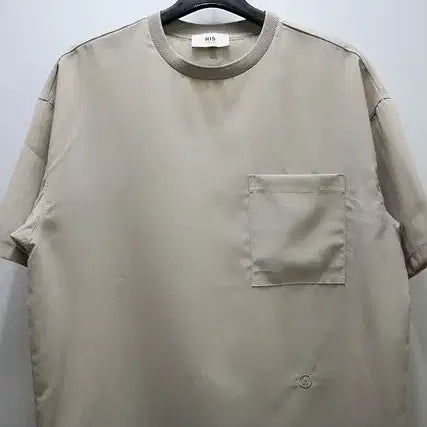 [BUNJANG] Hazzys Men's Breathable Windbreaker Short Sleeve T-Shirt Beige M / 헤지스 바막 반팔 티 비침 기능성