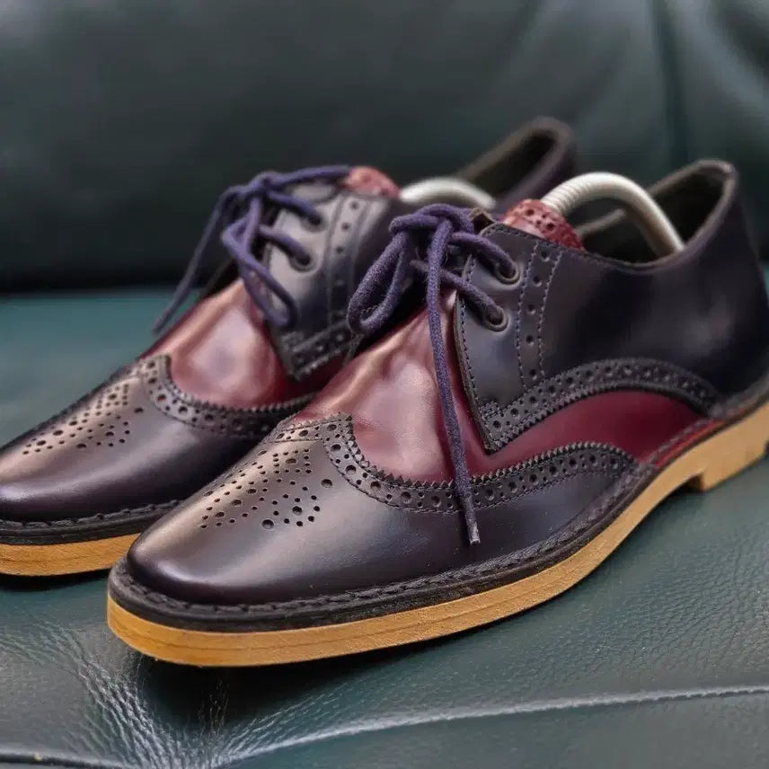 [BUNJANG] Pierre Hardy Wingtip Leather Oxford Shoes Burgundy/Navy / [235] 피에르 하디(Pierre Hardy) 윙팁 슈즈 ( 이태)리 최고급 홍창)