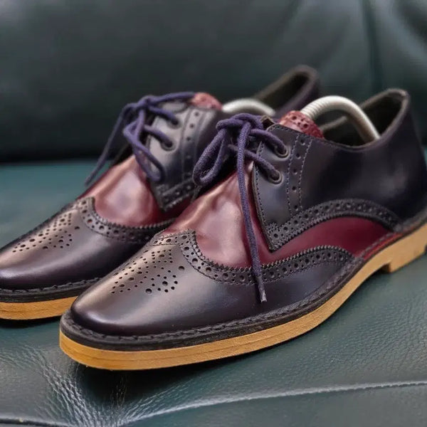 [BUNJANG] Pierre Hardy Wingtip Leather Oxford Shoes Burgundy/Navy / [235] 피에르 하디(Pierre Hardy) 윙팁 슈즈 ( 이태)리 최고급 홍창)