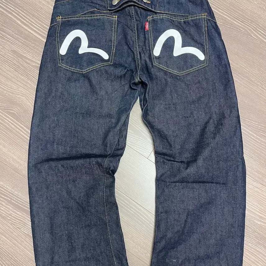 [BUNJANG] EVISU Denim Back Point Buckle Jeans / 에비수 데님 백포인트 버클